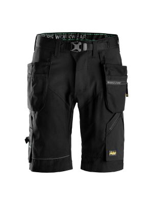 Snickers 6904 FlexiWork, Work Shorts+ with Holster Pockets - Black