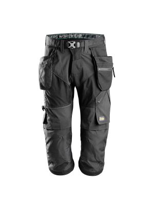 Snickers 6905 FlexiWork, Work Pirate Trousers+ with Holster Pockets - Black
