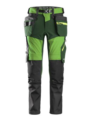 6940 Work trousers Softshell Stretch Flexiwork Snickers Apple Green Forest green 3739 71workx front