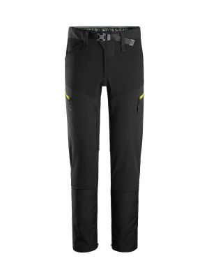 6948 softshell Stretch Work trousers snickers 71workx Black yellow 0467 front