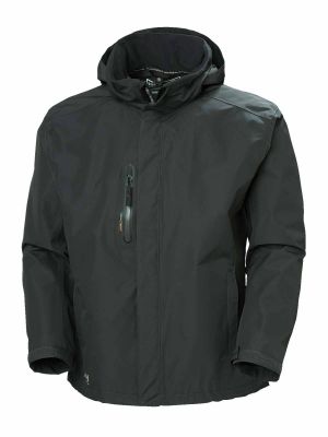 71043 Manchester Work Jacket Shell Waterproof Dark Grey - Helly Hansen - front