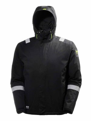 71351 Manchester Work Jacket Winter Insulated Black/Charcoal - Helly Hansen - front