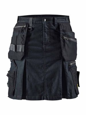 71801147 Women's Work Skirt Denim Stretch Multi Pocket Navy 8999 Blåkläder 71workx front