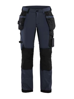 7192-1645 Women's Work Trousers 4-way stretch - Blåkläder - dark navy blue/black - front