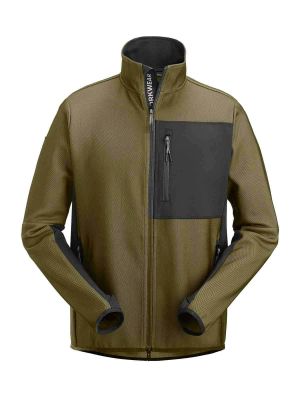 8045 Work Jacket Midlayer Full Zip Khaki Green Black 3104 Snickers 71workx front