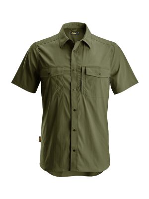 Snickers 8520 LiteWork Shirt Short Sleeves 71workx Khaki Green 3100 front