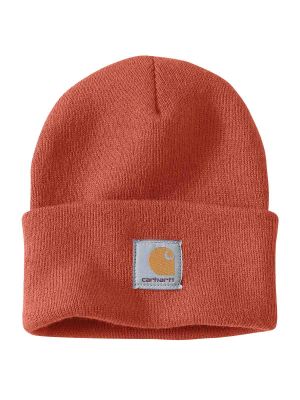 A18 Beanie Watch Hat Q37 Desert Orange Carhartt 71workx front