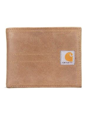 B0000207 Wallet Classic Bifold Saddle Leather Brown 211 Carhartt 71workx front