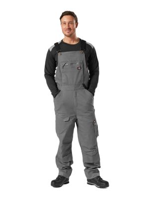 Bib Overall Tech duck Cotton Temp IQ Rinsed Slate Grey Dickies front