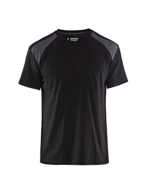 Blåkläder Work T-Shirt 3379 Black Medium Grey 9996 71workx Front