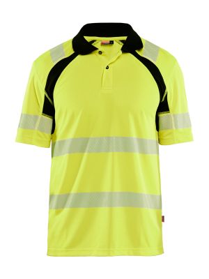 Blåkläder Work Polo UV High Vis 3595 High Vis Yellow Black 3399 71workx Front