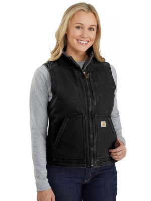 Carhartt Mock Neck Vest Sherpa Lined 104224 Women - Black