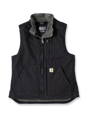 Carhartt Mock Neck Vest Sherpa Lined 104224 Women Black BLK 71workx front