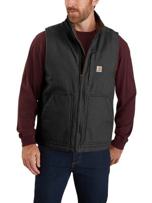 Carhartt Work Vest Washed Duck Sherpa-Lined 104277 - Black