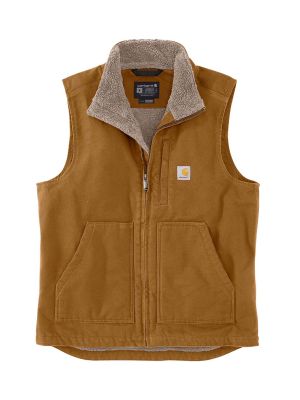Carhartt Work Vest Washed Duck Sherpa 104277 Brown 71workx front
