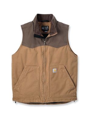 Carhartt Work Vest Montana Duck Insulated 106433 Brown Coffee B84 71workx front