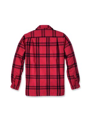 Carhartt Plaid Shirt Jacket Flannel Sherpa 106354 - Crabapple