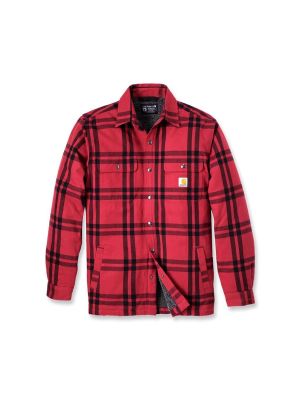 Carhartt Plaid Shirt Jacket Flannel Sherpa 106354 Crabapple R99 71workx front