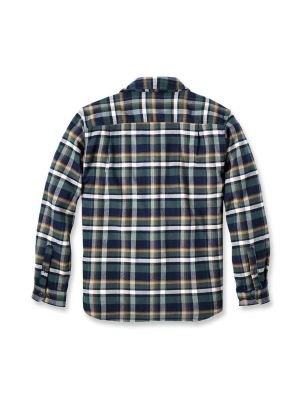 Carhartt Flannel Plaid Shirt Stretch 106352 - Navy