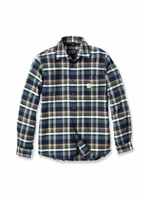 Carhartt Flannel Plaid Shirt Stretch 106352 Navy I26 71workx front