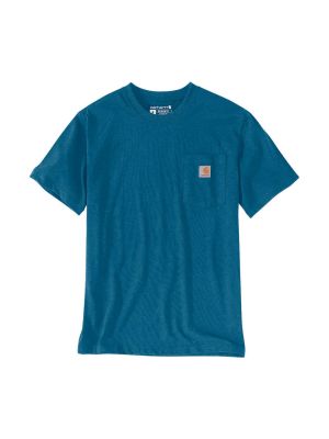 Carhartt Pocket T-shirt Short Sleeve 103296 71workx Deep Lagoon Heather HF1 front