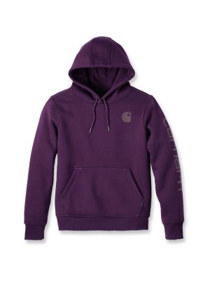 Carhartt Work Hoodie Sleeve Logo Women 102791 71workx Eggplant V65 front