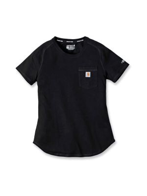 Carhartt Work T-shirt Pocket Force 106650 Women Black N04 71workx front