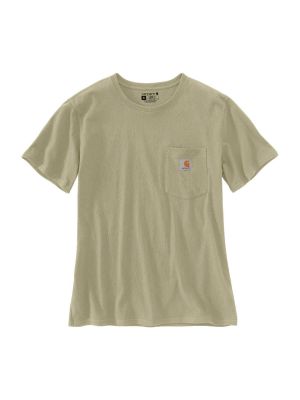 Carhartt Work T-shirt Pocket Women 103067 71workx Dried Clay B68 front