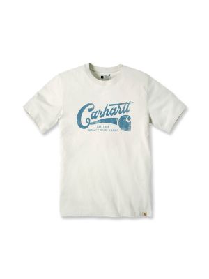 Carhartt Work T-shirt Script Graphic 106531 OAT Milk A16 71workx front