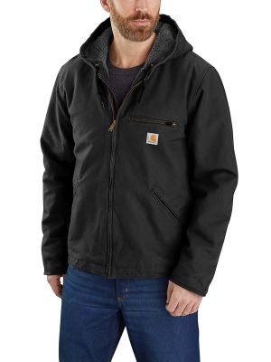 Carhartt Work Jacket Sherpa Duck Hood 104392 - Black