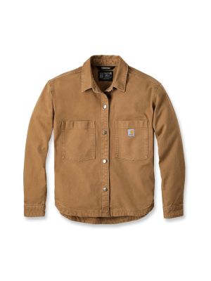 Carhartt Work Overshirt Duck Rugged Flex Women 106621 71workx Brown BRN 71workx front