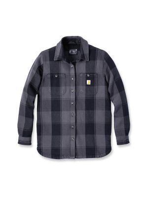 Carhartt Work Shirt Flannel Check 106450 Women Black N04 71workx front