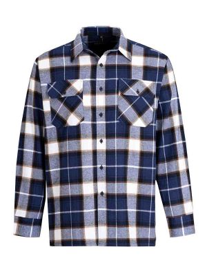 Dawson Work Shirt Flannel 050-3.1 Dark Blue White Storvik 71workx front