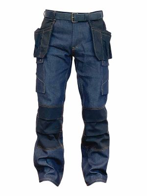 Plus® Roy Raw Denim Jeans with Multi-Pockets, Cordura Knee Area and Nail Pockets