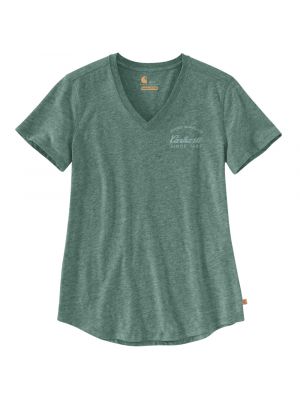 Carhartt 104227 Women's Lockhart Graphic T-Shirt - Musk Green Heather