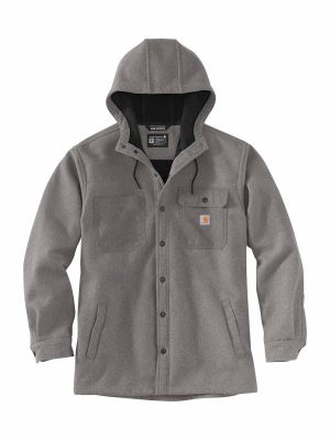 105022 Work Jacket Shirt Fleece Wind and Water Repellent - Black Heather BKH - Carhartt - front
