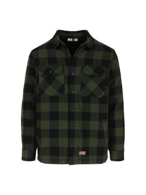 Herock Lumberjack Shirt Flannel Sherpa Puro 71workx green 23MJC2301DK front 