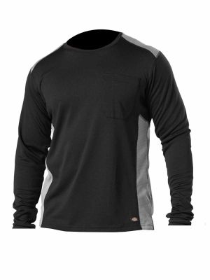 Long Sleeve Performance Temp IQ365 Work T-Shirt Knit Black - Dickies - Front