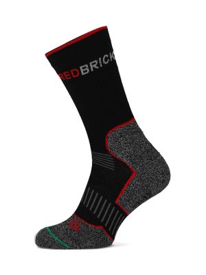 Redbrick Work Socks All Season 25103 00.083.019 Black Red 71workx front