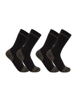 SB5552M Work Socks Cotton Blend Boot 2-pack Black BLK Carhartt 71workx front