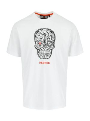 Skullo Work T-Shirt Grapich Logo White - Herock - Front