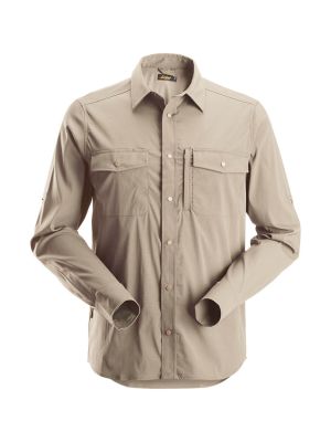 Snickers 8521 Work Shirt Long Sleeve LiteWork 71Workx Khaki 2000 front