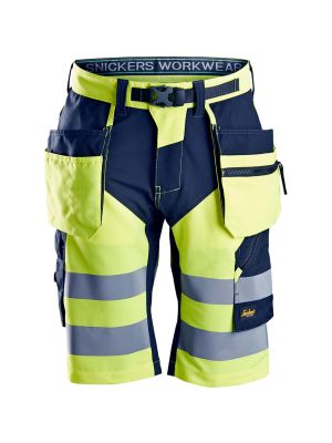 Snickers Work Shorts High Vis 6933 71workx Yellow Navy 69336695 front