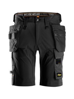 Snickers Work Shorts Holster Pockets 4-Way Stretch 6175 71Workx Black 0404 front