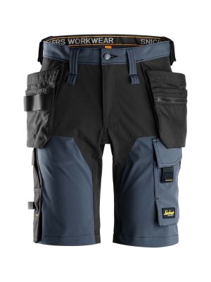 Snickers Work Shorts Holster Pockets 4-Way Stretch 6175 71Workx Navy Black 9504 front