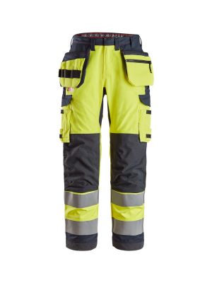 Snickers Work Trouser High Vis 6261 71workx Yellow Navy 62616695 front