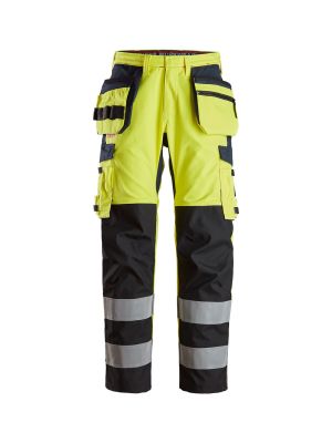 Snickers Work Trouser High Vis 6264 71workx Yellow Navy 62646695 front