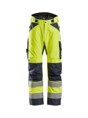 Snickers Work Trouser High Vis 6639 71workx Yellow Navy 66396695 front