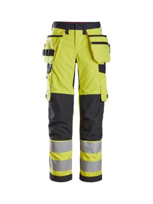 Snickers Work Trouser High Vis 6797 71workx Yellow Navy 67976695 front