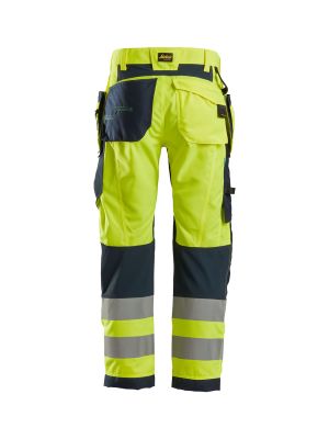 Snickers Work Trouser High Vis 6932 - Yellow Navy